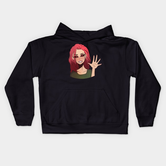 Vampire anime girl with red eyes Kids Hoodie by EmeraldWasp